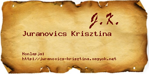 Juranovics Krisztina névjegykártya
